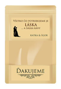 vrecko na kavu darcek pre hosti pre svadobcanov